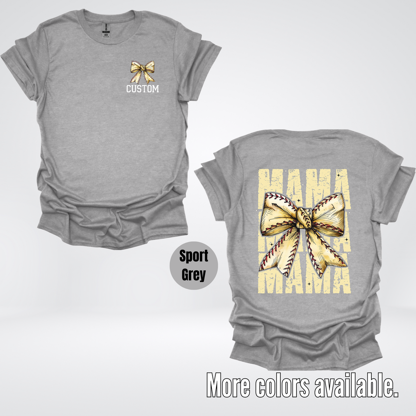 Custom Name Baseball Softball Mama Coquette T-Shirt