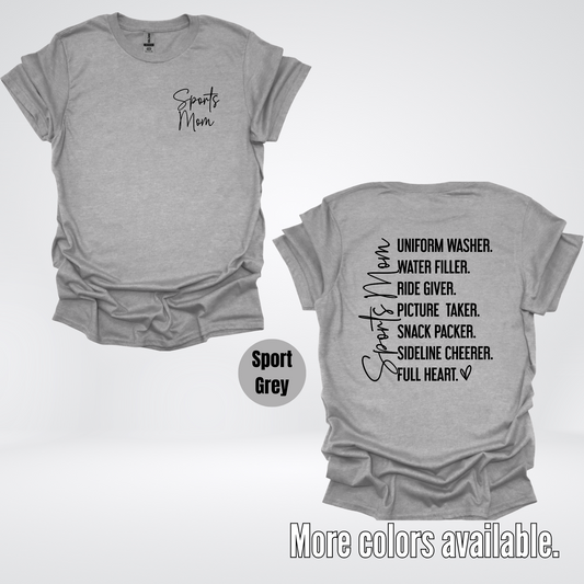 Sports Mom Uniform Washer Sideline Cheerer - Black Design - T-Shirt