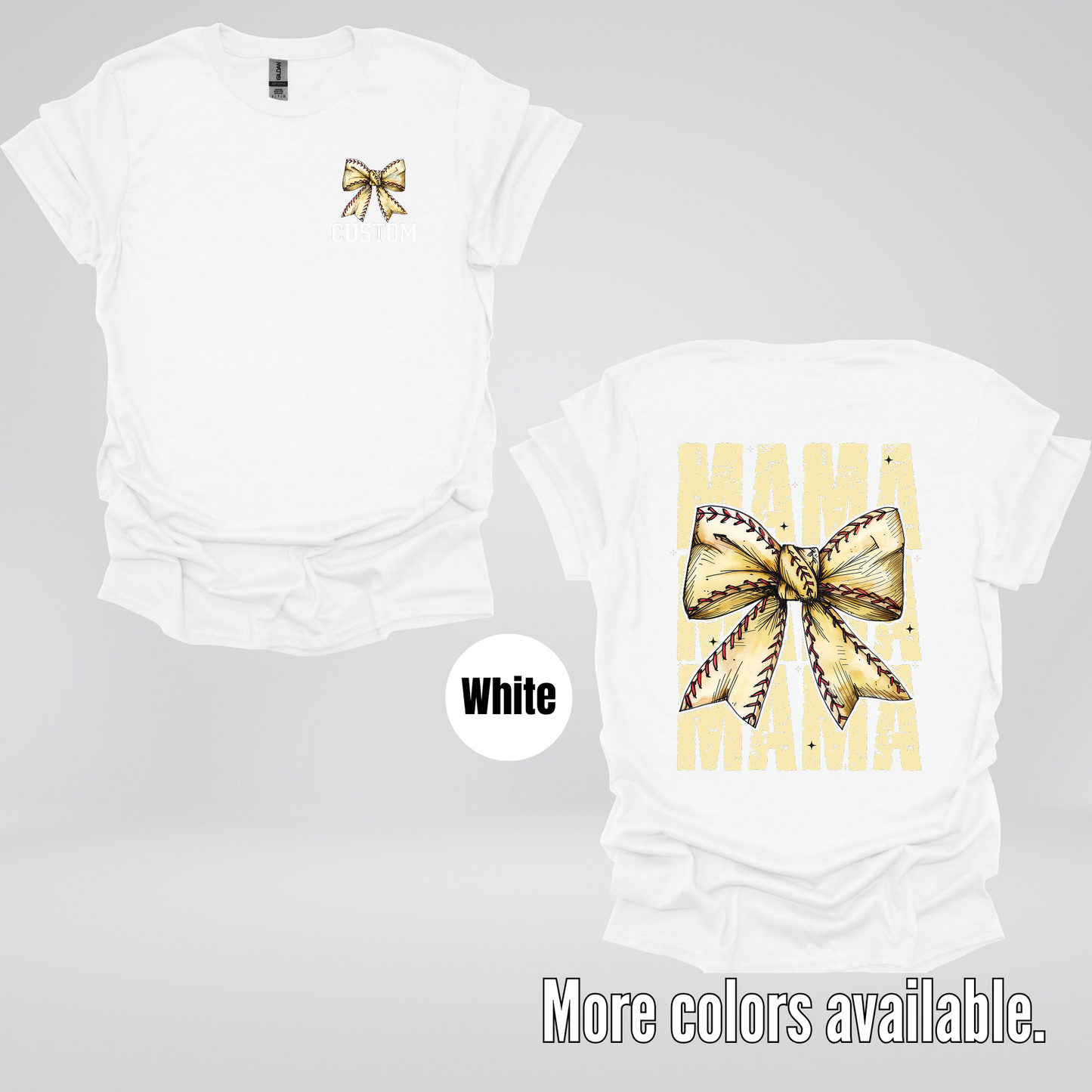 Custom Name Baseball Softball Mama Coquette T-Shirt