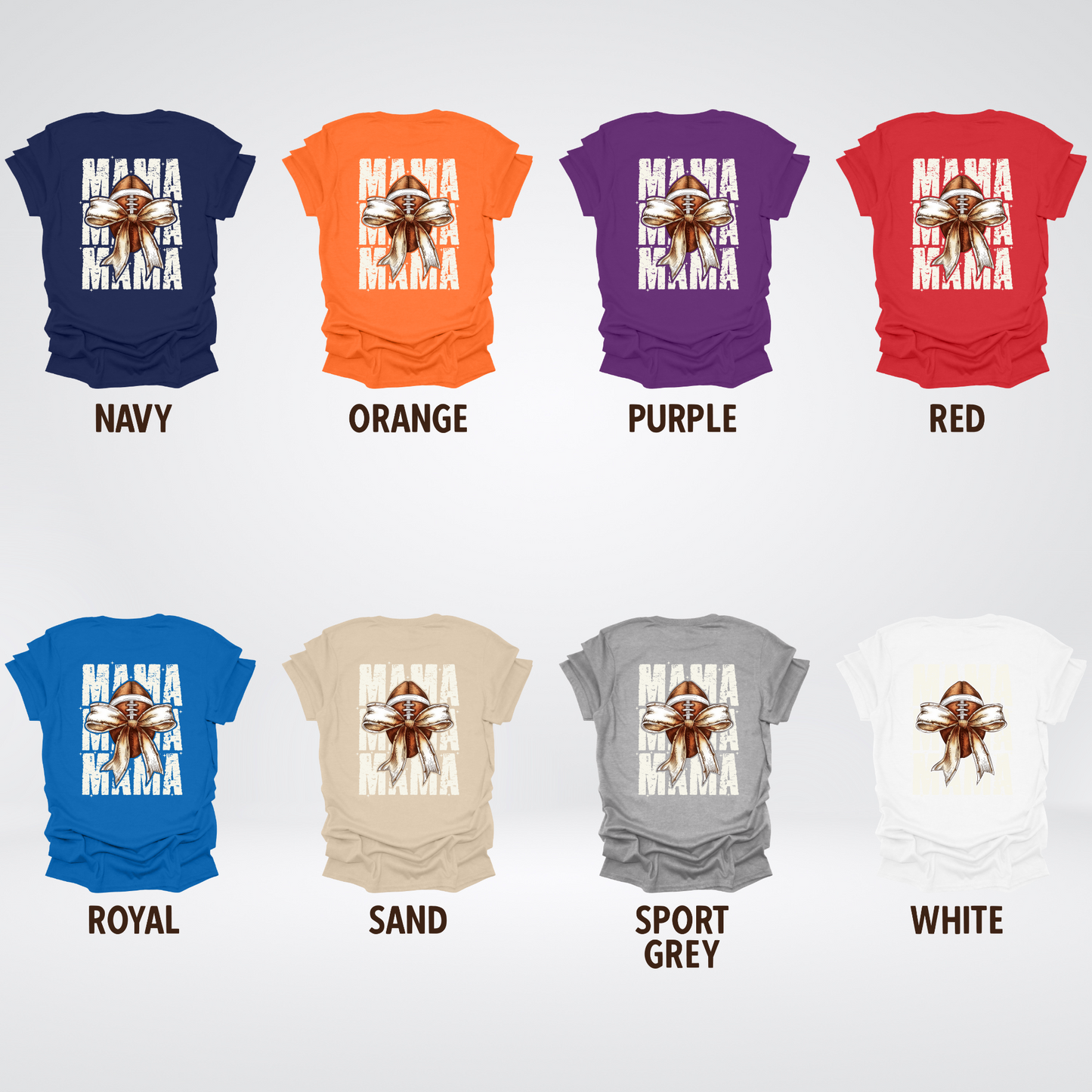 CUSTOM NAME Coquette Football Mama T-Shirt