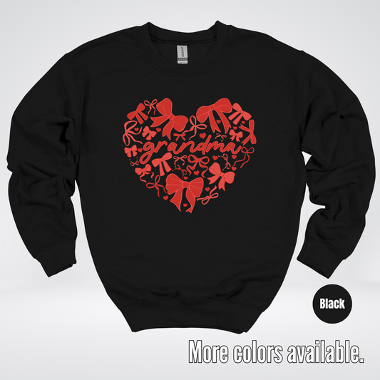Grandma Red Bow Coquette Crewneck Sweatshirt