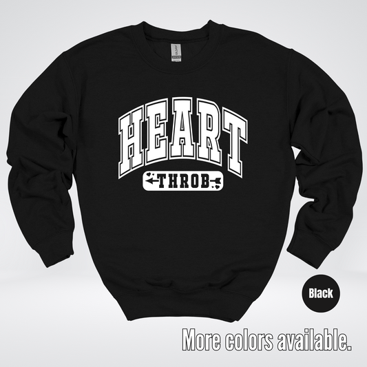 Heart Throb - White Design - Crewneck Sweatshirt