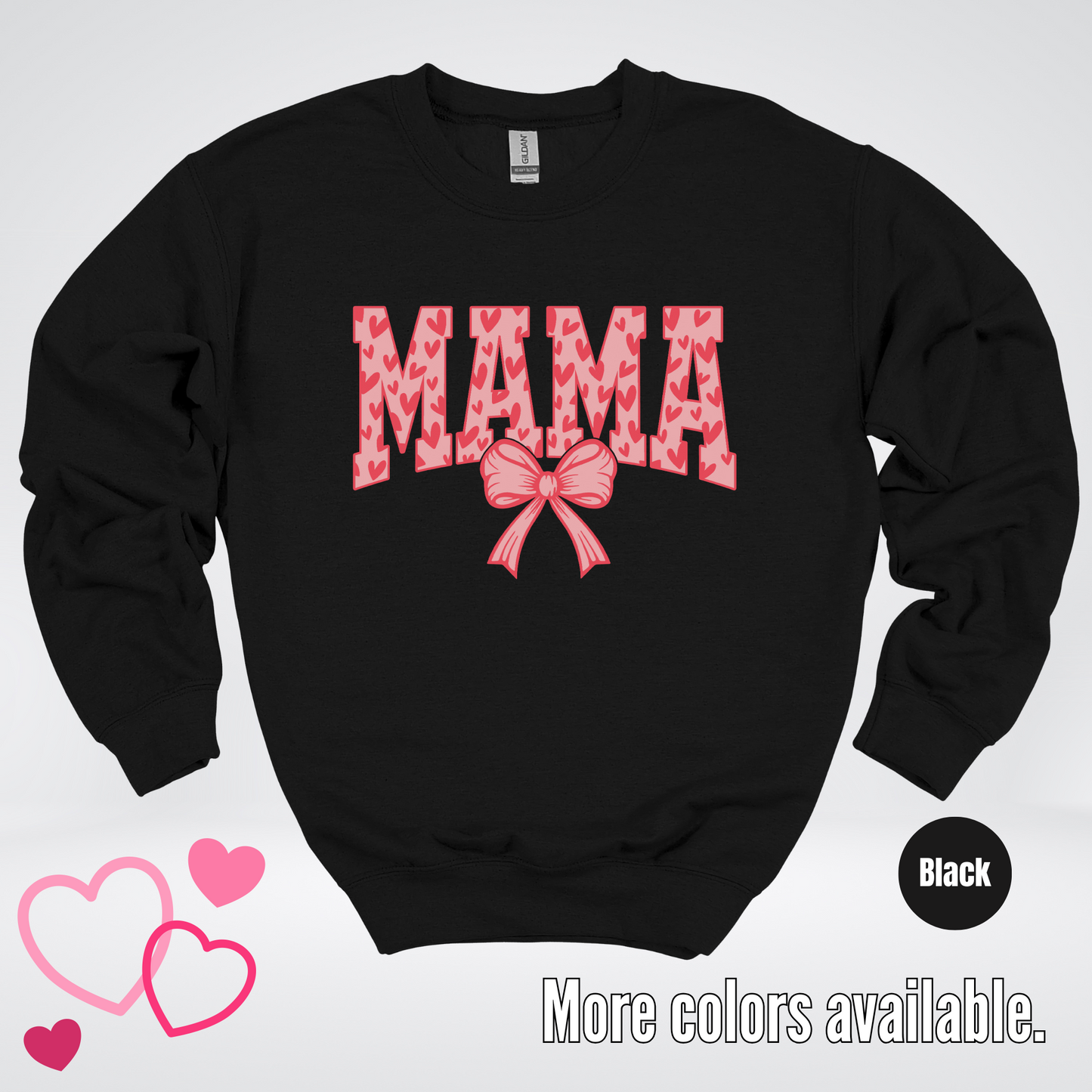 Mama Coquette Hearts Valentines Day Crewneck Sweatshirt