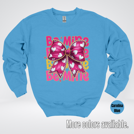 Be Mine Coquette Pink & Gold Crewneck Sweatshirt