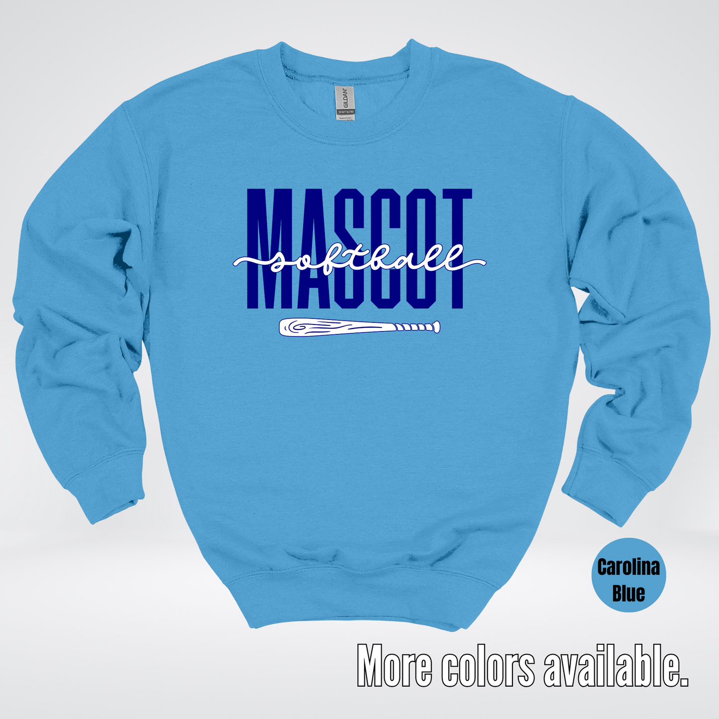 Custom Mascot – Navy - Softball Design 27 Crewneck Sweatshirt