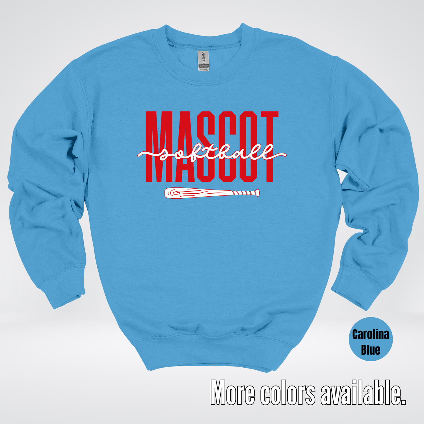 Custom Mascot – Red - Softball Design 28 Crewneck Sweatshirt