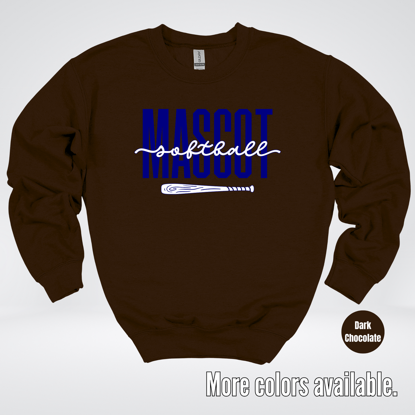 Custom Mascot – Navy - Softball Design 27 Crewneck Sweatshirt