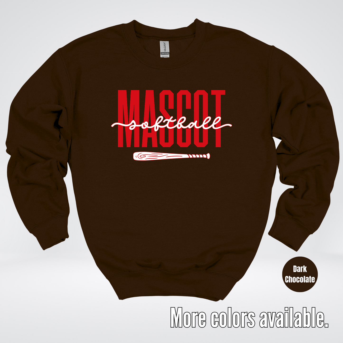 Custom Mascot – Red - Softball Design 28 Crewneck Sweatshirt