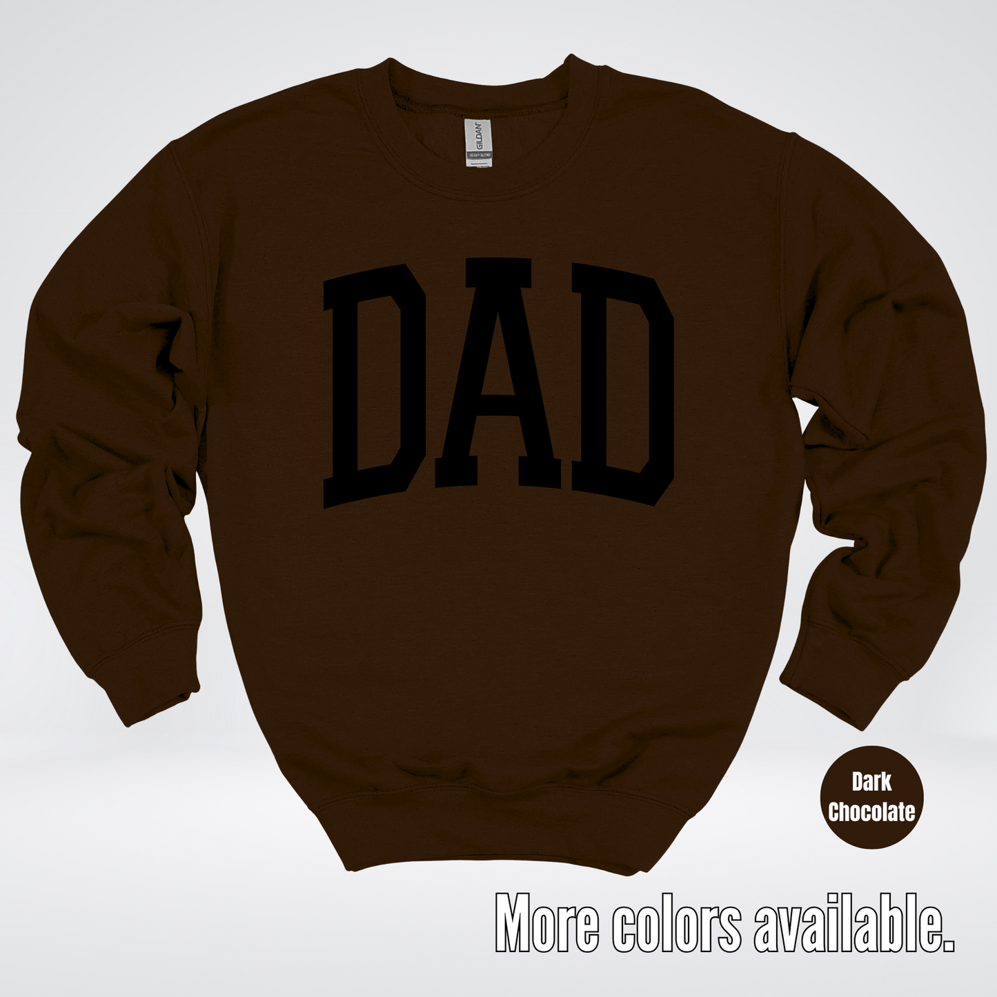 DAD Varsity Font - Black Design - Crewneck Sweatshirt