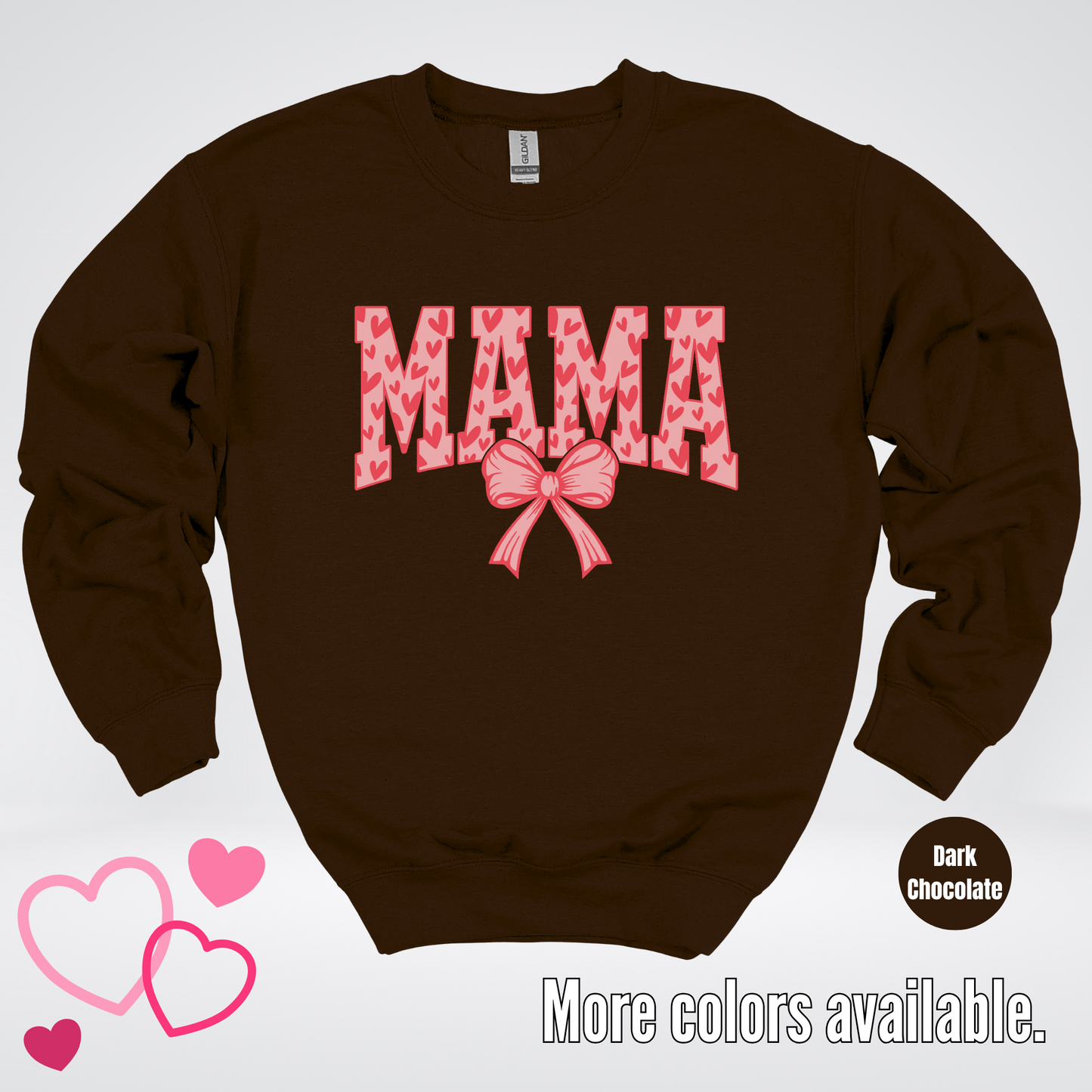 Mama Coquette Hearts Valentines Day Crewneck Sweatshirt
