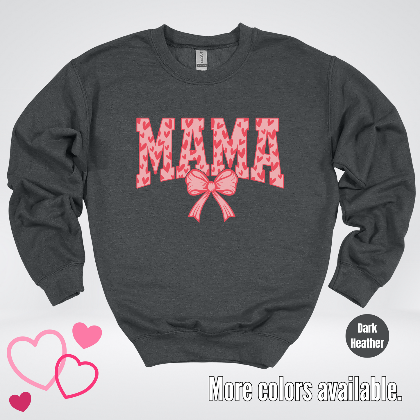Mama Coquette Hearts Valentines Day Crewneck Sweatshirt