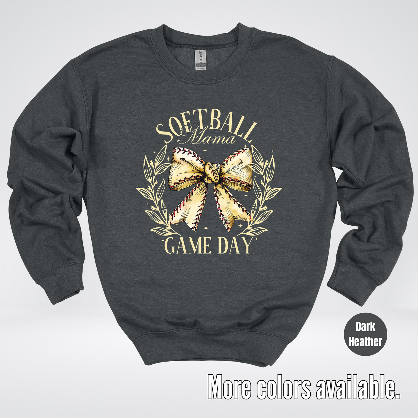 Softball Mama Game Day Coquette Crewneck Sweatshirt