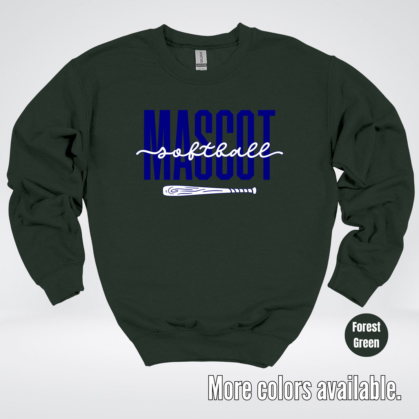 Custom Mascot – Navy - Softball Design 27 Crewneck Sweatshirt