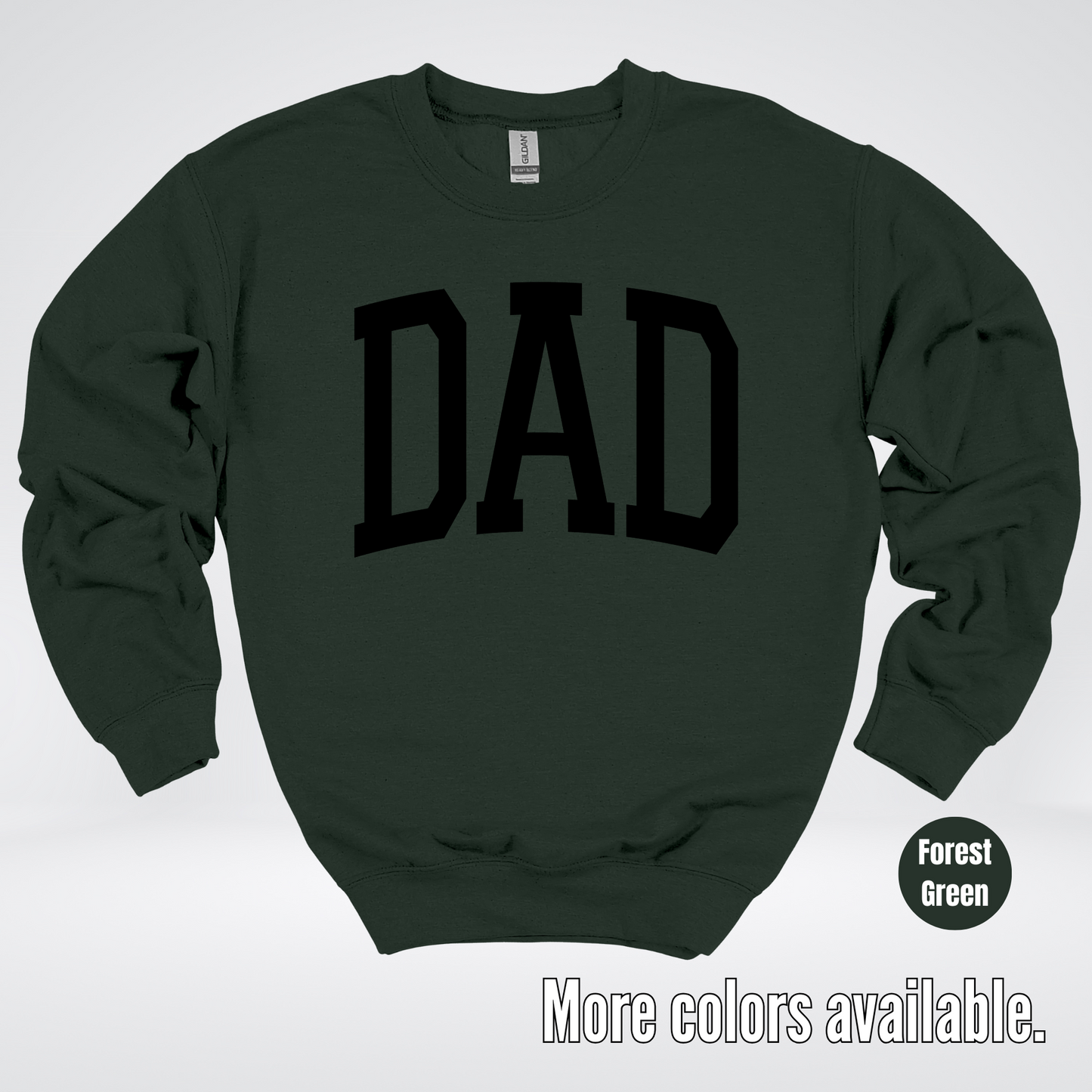 DAD Varsity Font - Black Design - Crewneck Sweatshirt