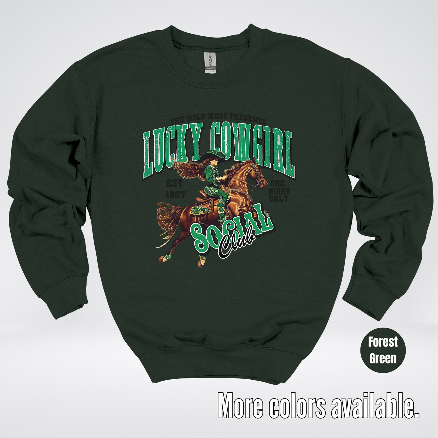 Lucky Cowgirl Social Club Saint Patrick's Day Crewneck Sweatshirt