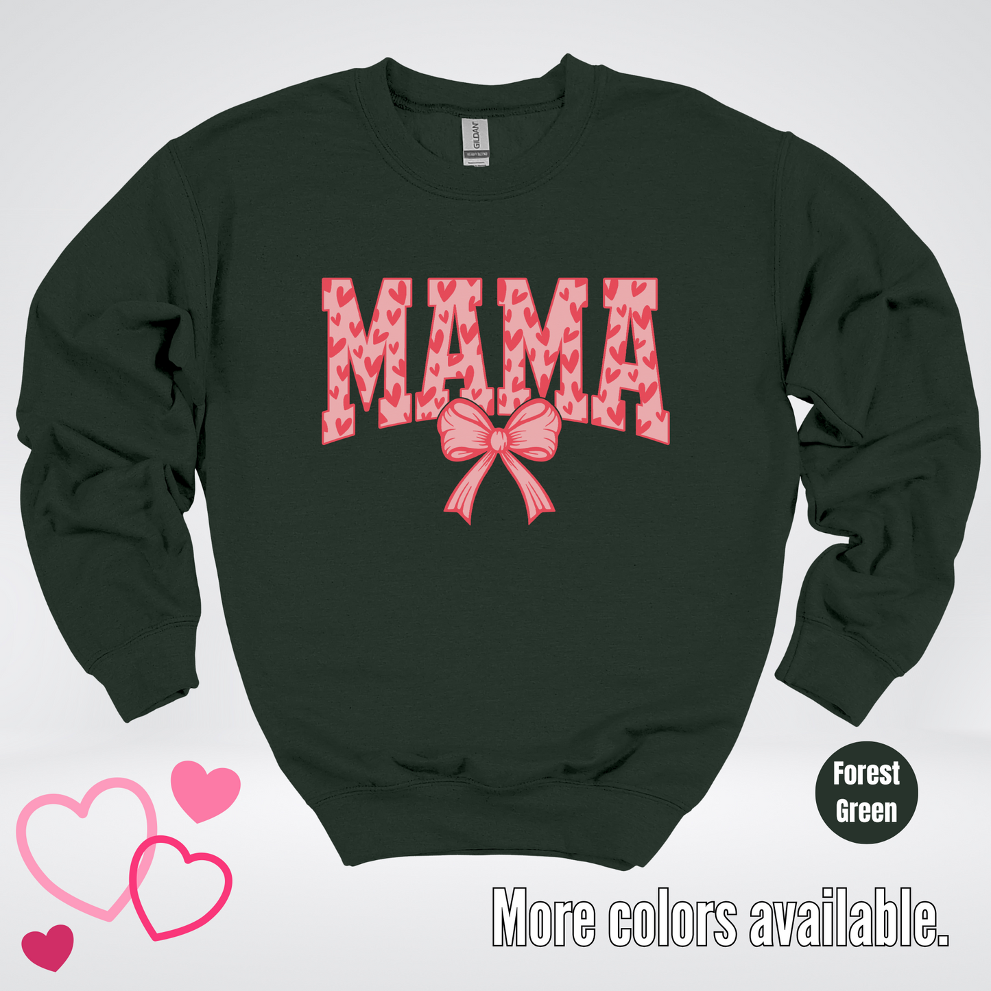 Mama Coquette Hearts Valentines Day Crewneck Sweatshirt