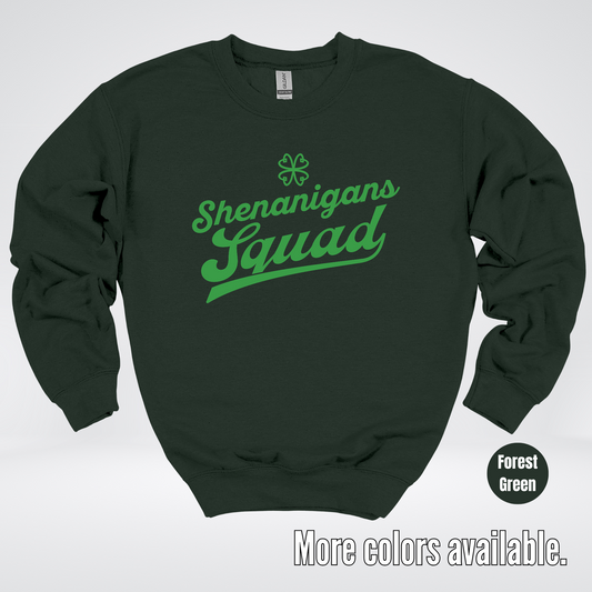 Shenanigans Squad - Green Design - St. Patrick's Day Crewneck Sweatshirt