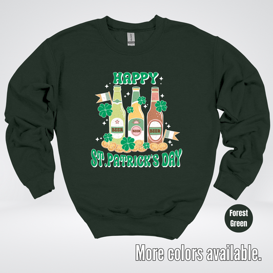 Three Bottles Saint Patrick's Day Crewneck Sweatshirt