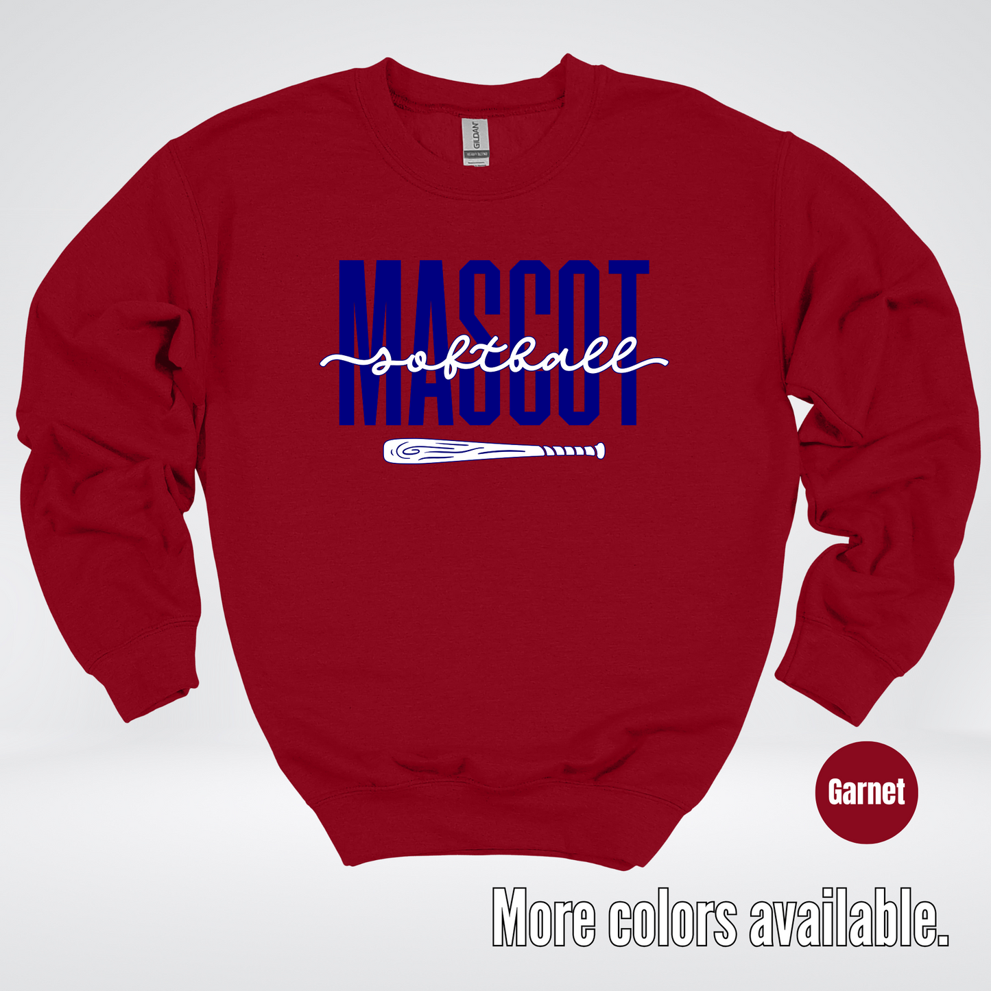 Custom Mascot – Navy - Softball Design 27 Crewneck Sweatshirt