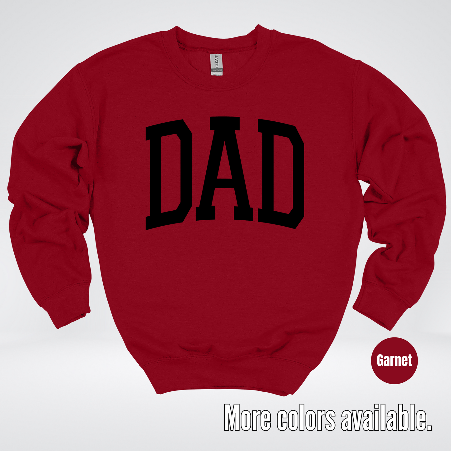 DAD Varsity Font - Black Design - Crewneck Sweatshirt