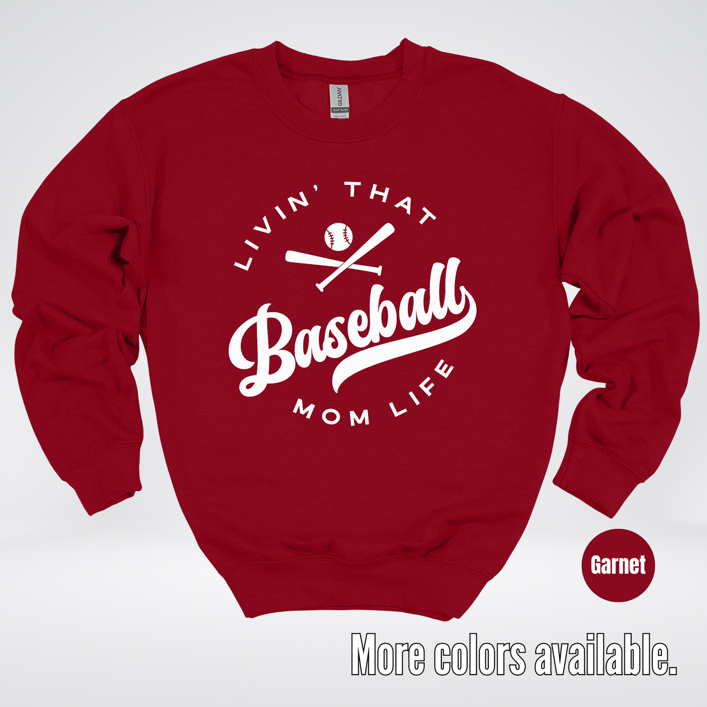 Livin’ That Baseball Mom Life Crewneck Sweatshirt