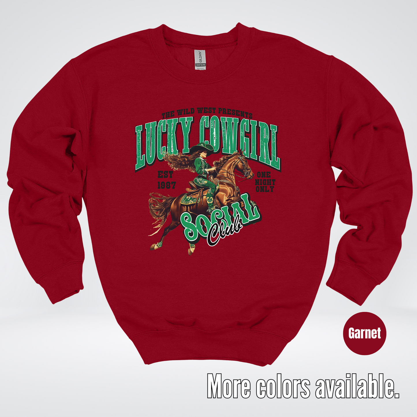 Lucky Cowgirl Social Club Saint Patrick's Day Crewneck Sweatshirt