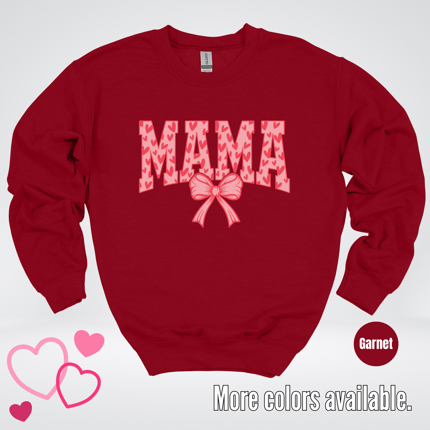 Mama Coquette Hearts Valentines Day Crewneck Sweatshirt