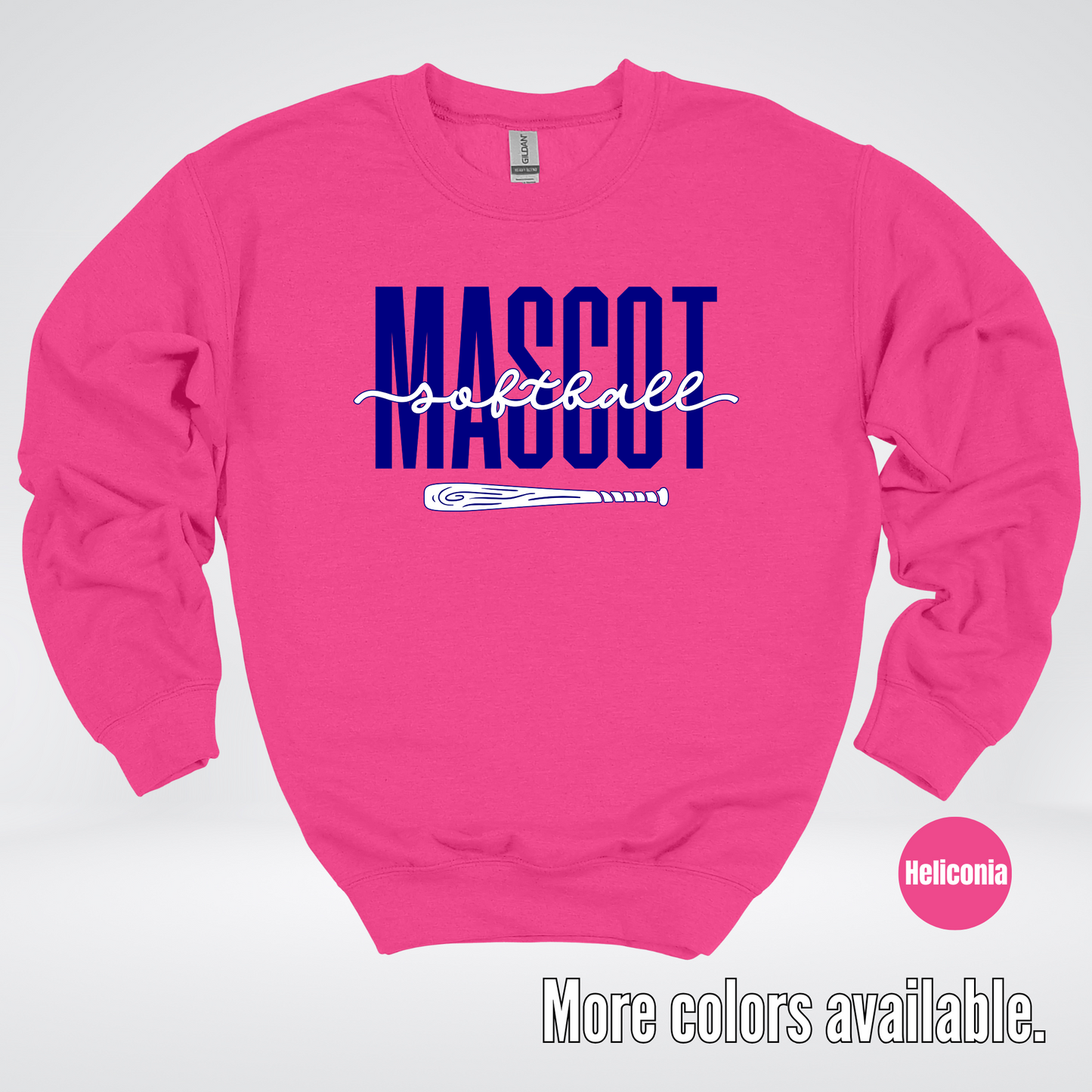 Custom Mascot – Navy - Softball Design 27 Crewneck Sweatshirt