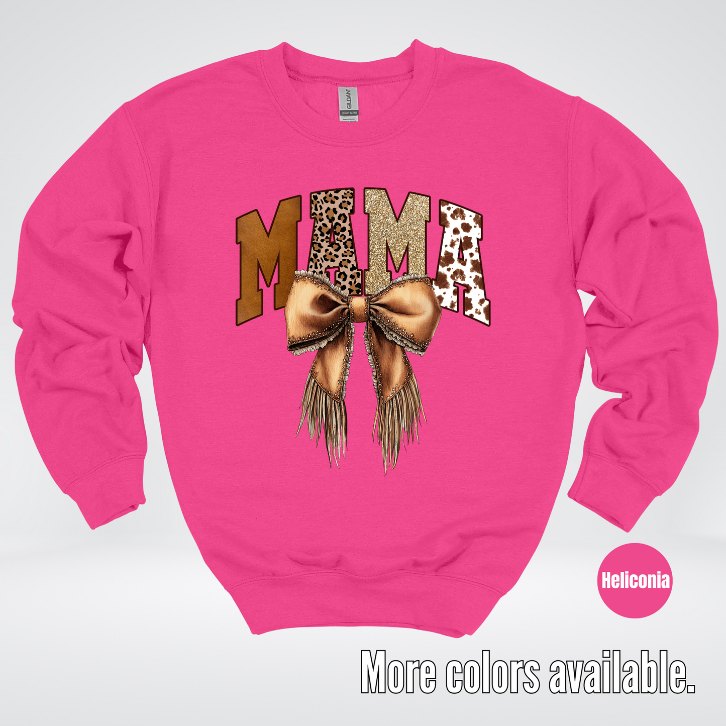 MAMA Western Coquette Leather Bow And Tassels Crewneck Sweatshirt