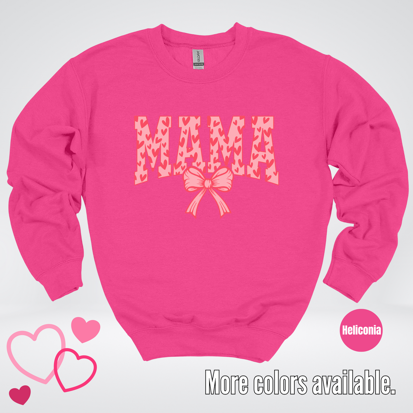 Mama Coquette Hearts Valentines Day Crewneck Sweatshirt
