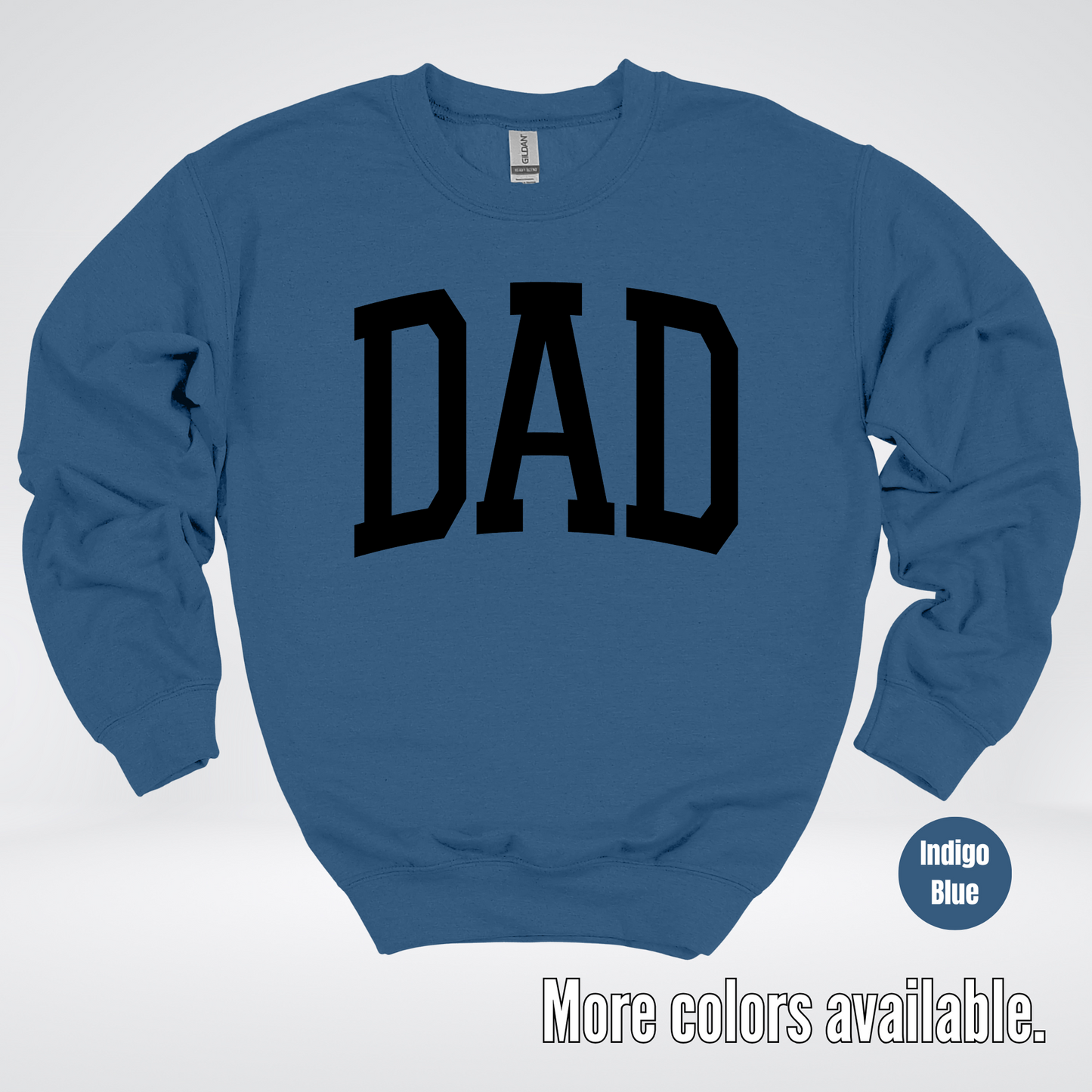 DAD Varsity Font - Black Design - Crewneck Sweatshirt