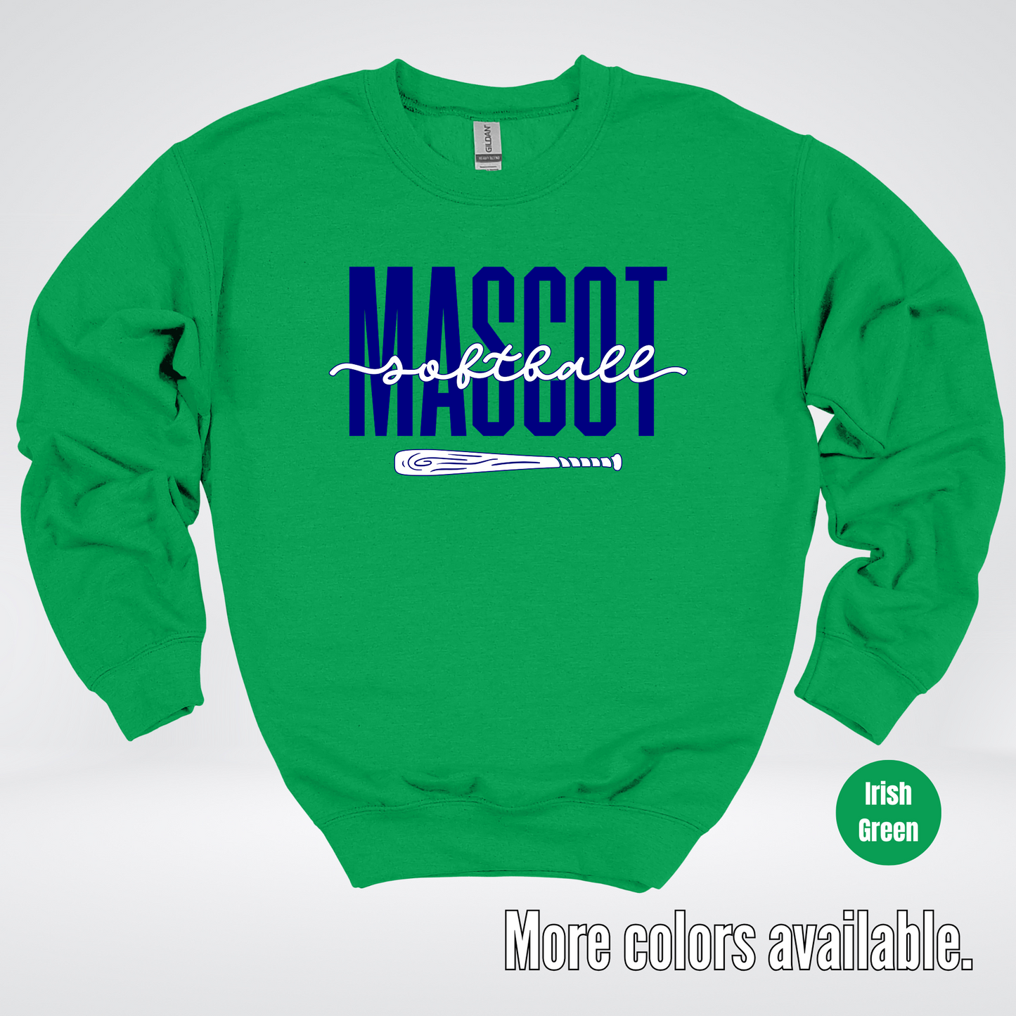 Custom Mascot – Navy - Softball Design 27 Crewneck Sweatshirt