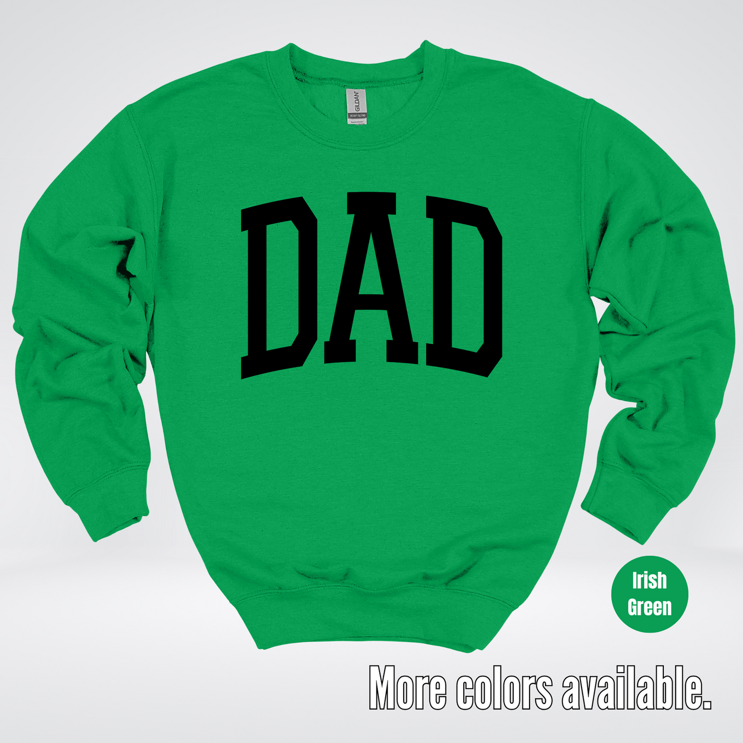 DAD Varsity Font - Black Design - Crewneck Sweatshirt