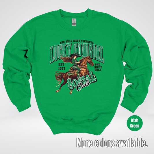 Lucky Cowgirl Social Club Saint Patrick's Day Crewneck Sweatshirt