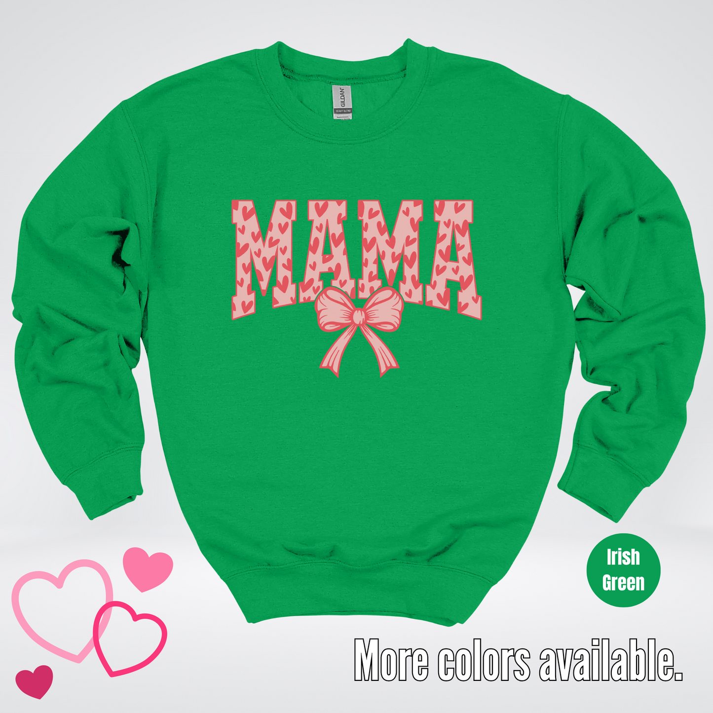 Mama Coquette Hearts Valentines Day Crewneck Sweatshirt