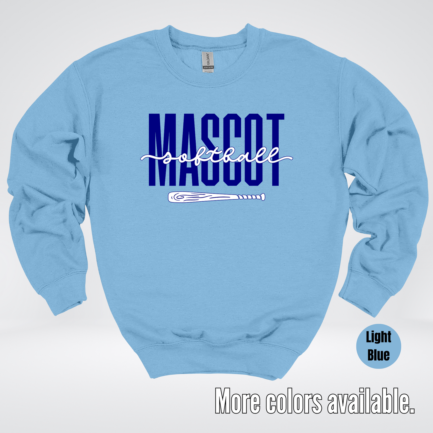 Custom Mascot – Navy - Softball Design 27 Crewneck Sweatshirt