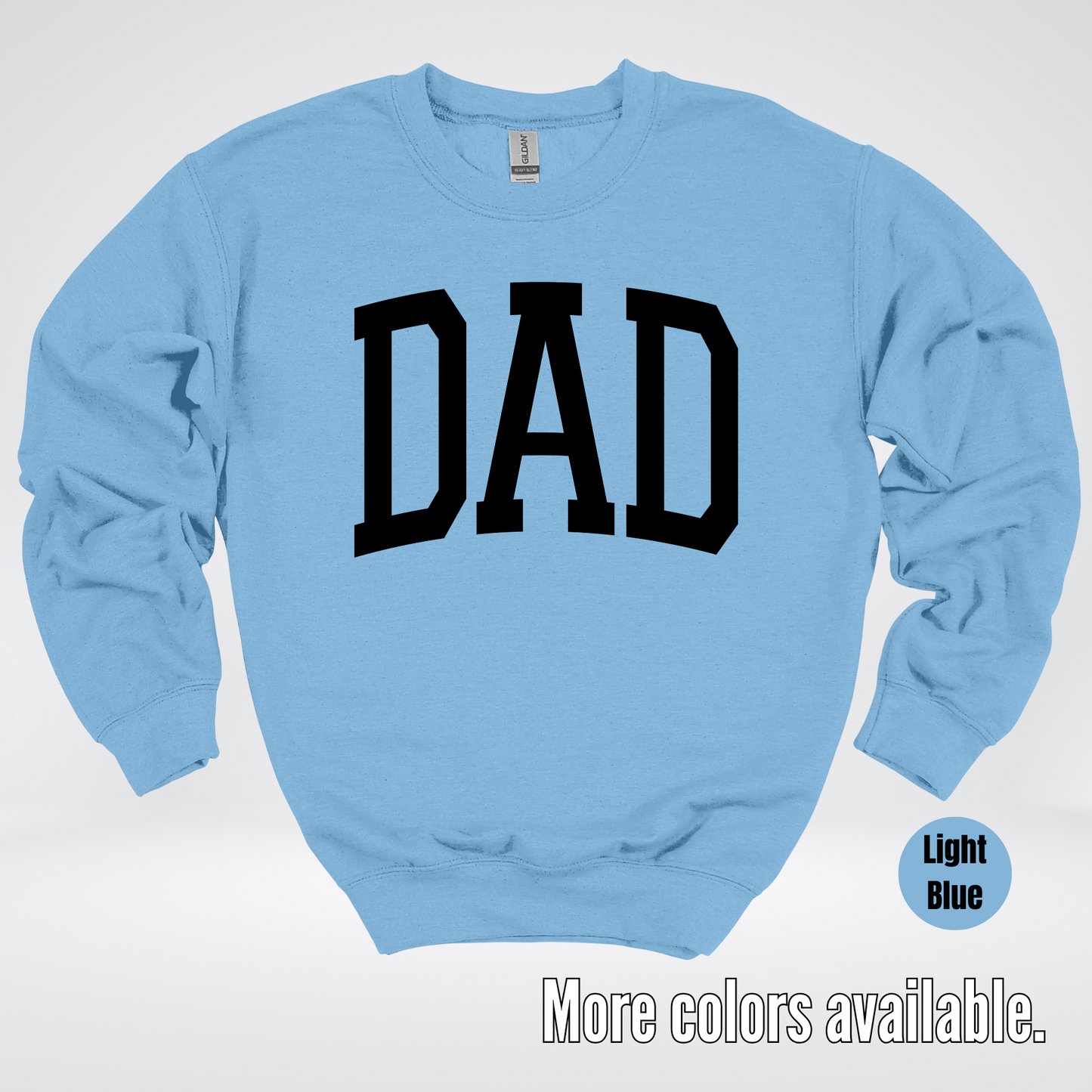 DAD Varsity Font - Black Design - Crewneck Sweatshirt