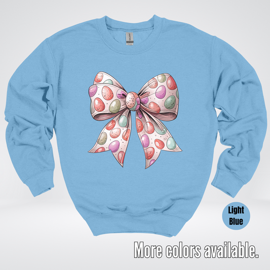 Easter Eggs Coquette Bow Crewneck Sweatshirt