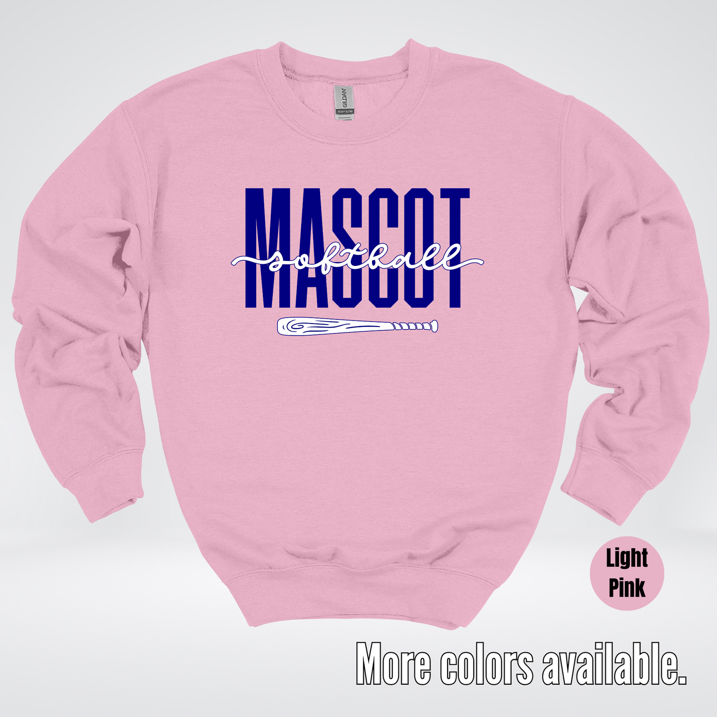 Custom Mascot – Navy - Softball Design 27 Crewneck Sweatshirt