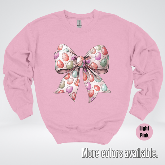 Easter Eggs Coquette Bow Crewneck Sweatshirt