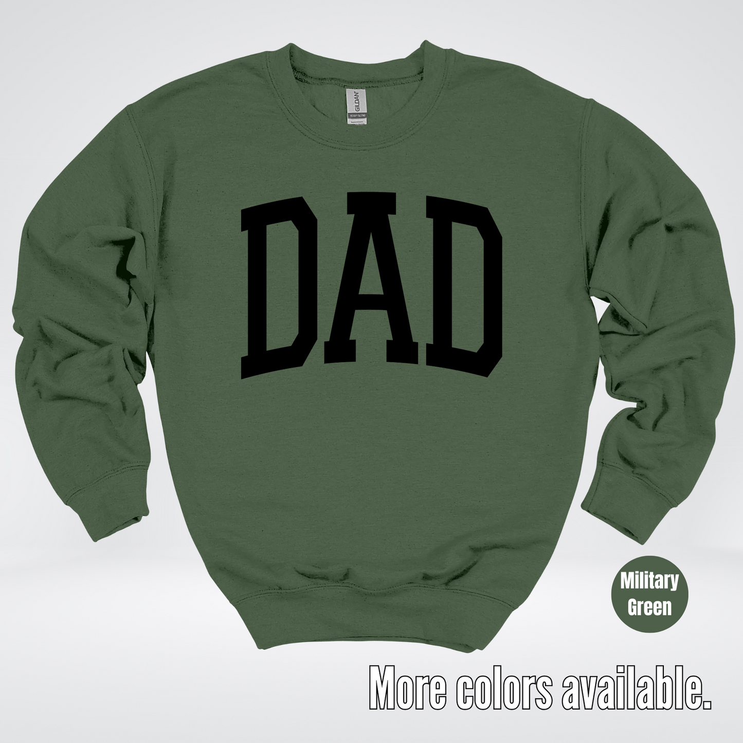 DAD Varsity Font - Black Design - Crewneck Sweatshirt