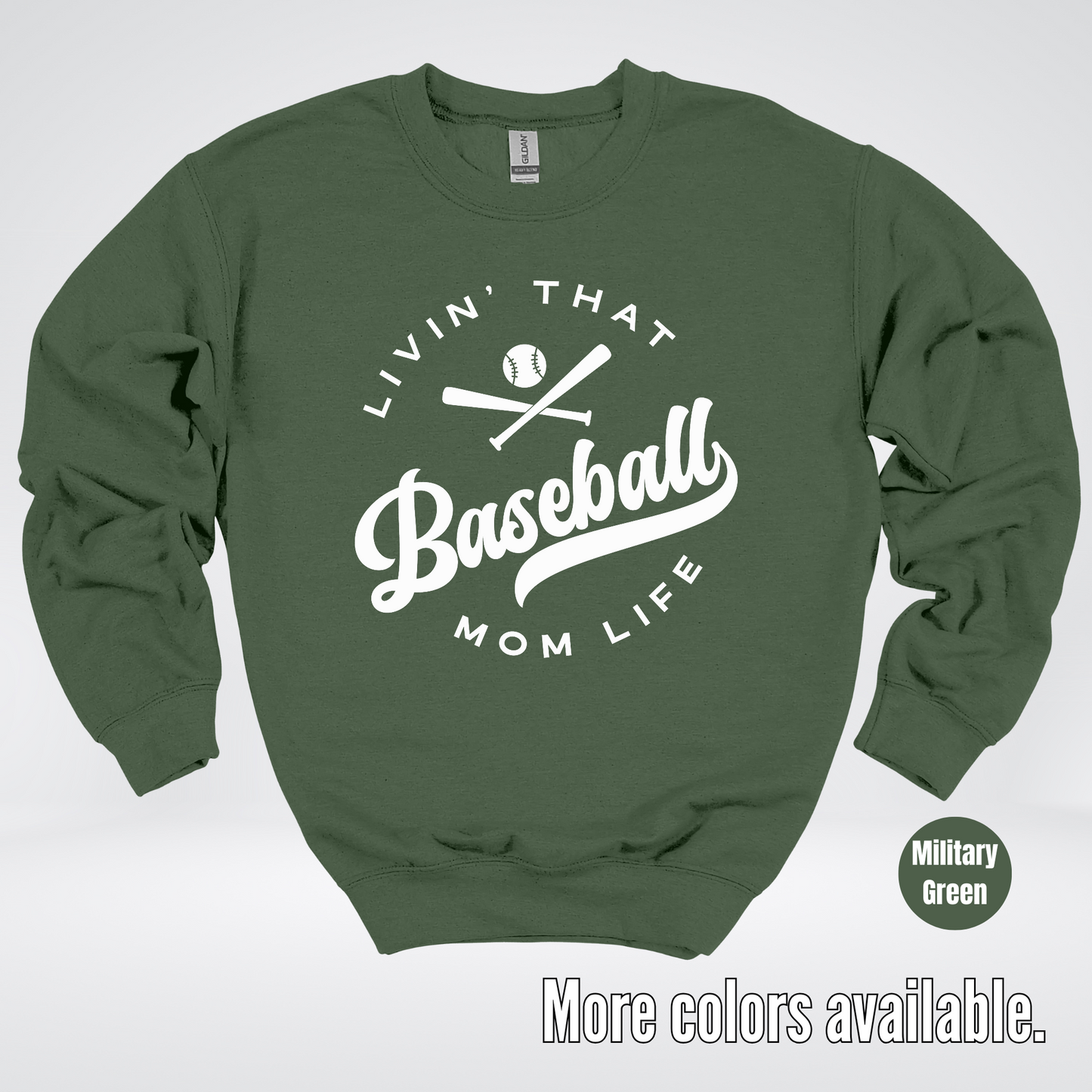 Livin’ That Baseball Mom Life Crewneck Sweatshirt