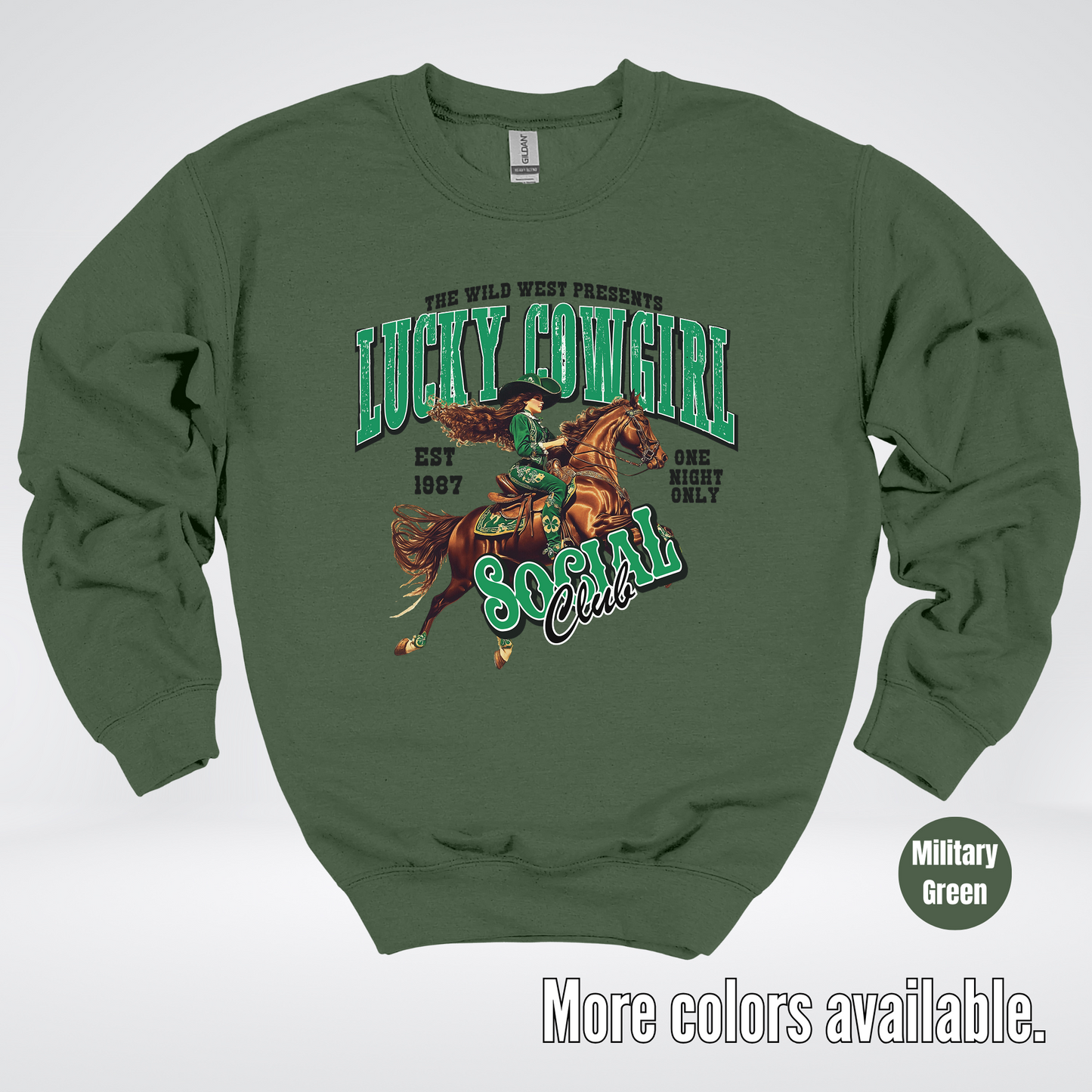 Lucky Cowgirl Social Club Saint Patrick's Day Crewneck Sweatshirt