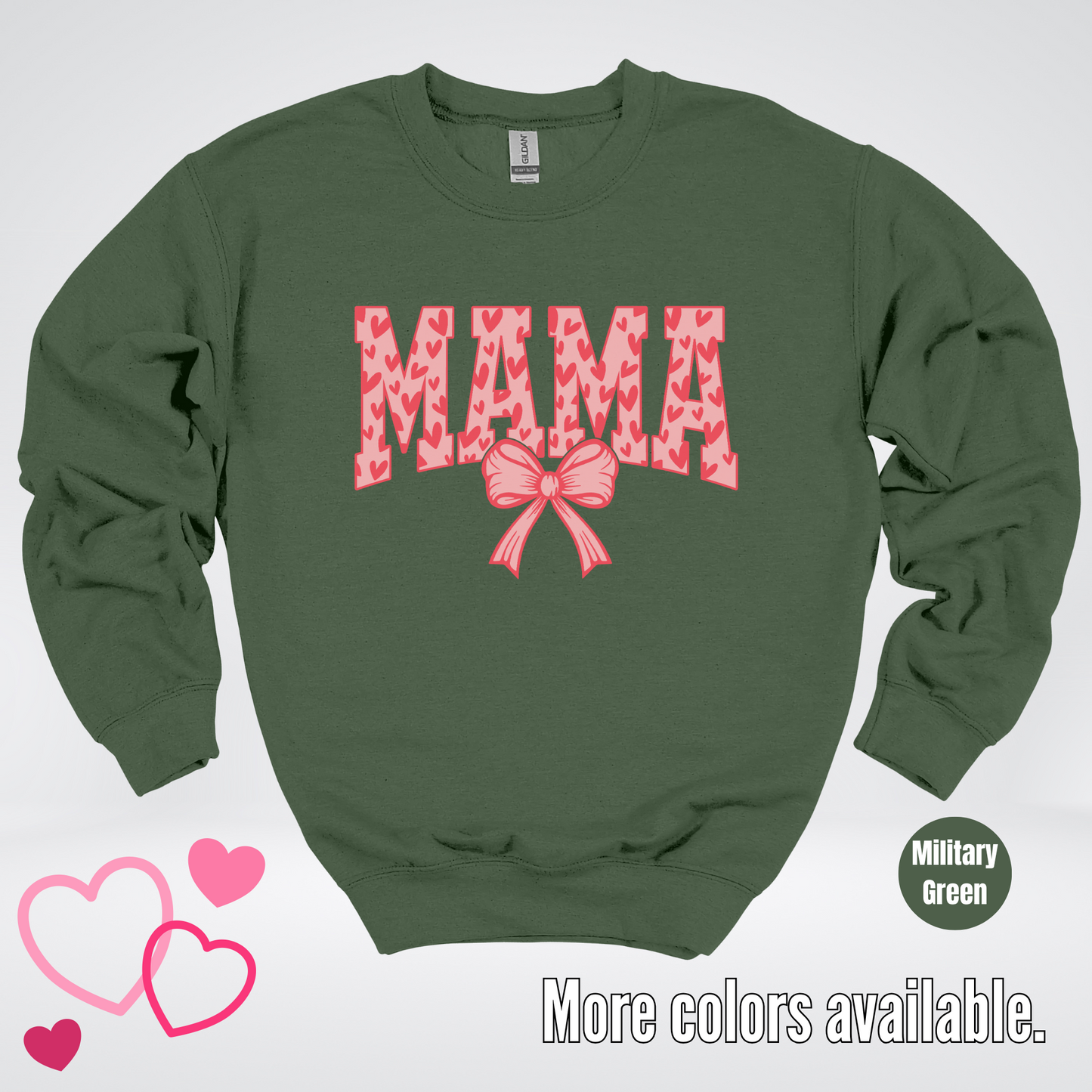 Mama Coquette Hearts Valentines Day Crewneck Sweatshirt