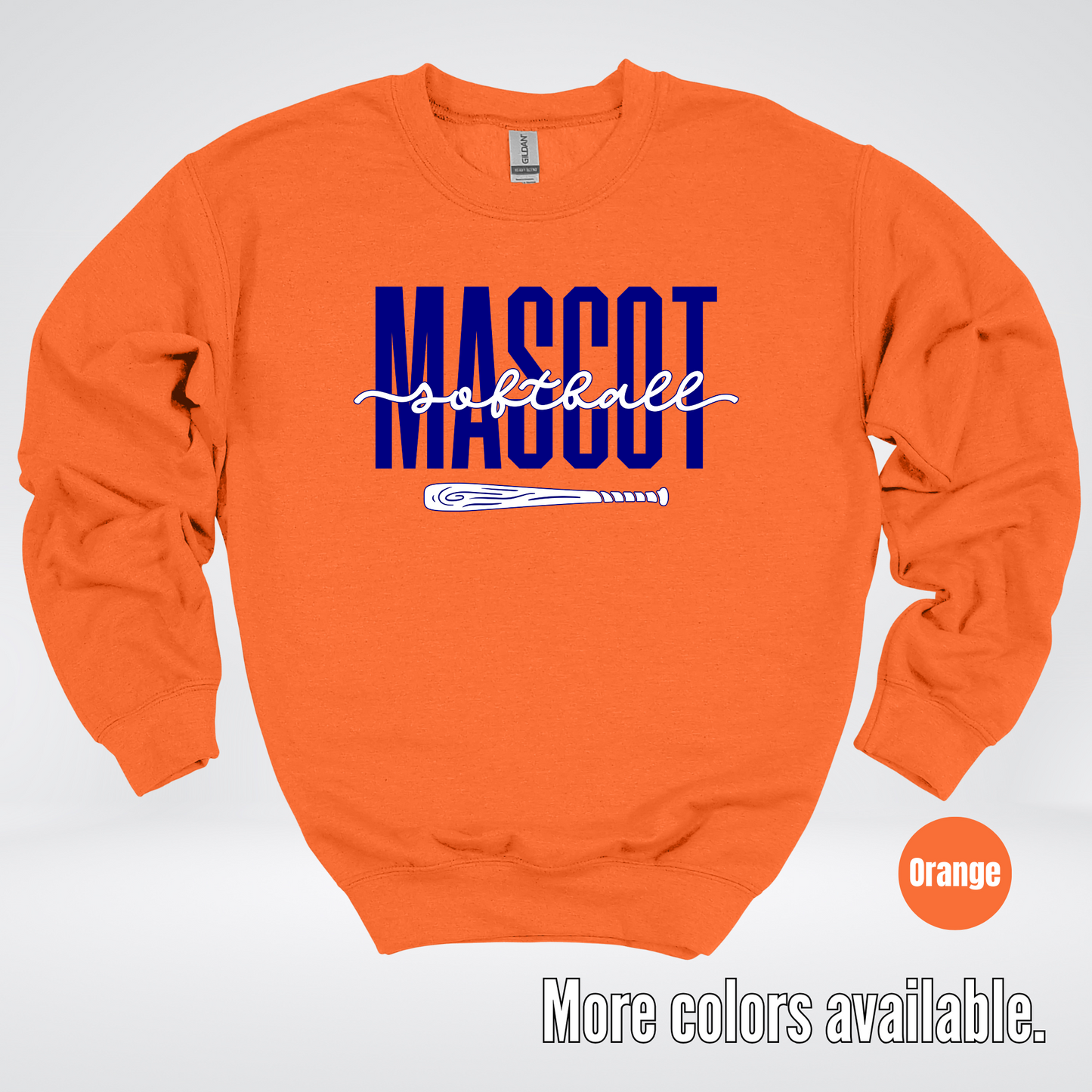 Custom Mascot – Navy - Softball Design 27 Crewneck Sweatshirt