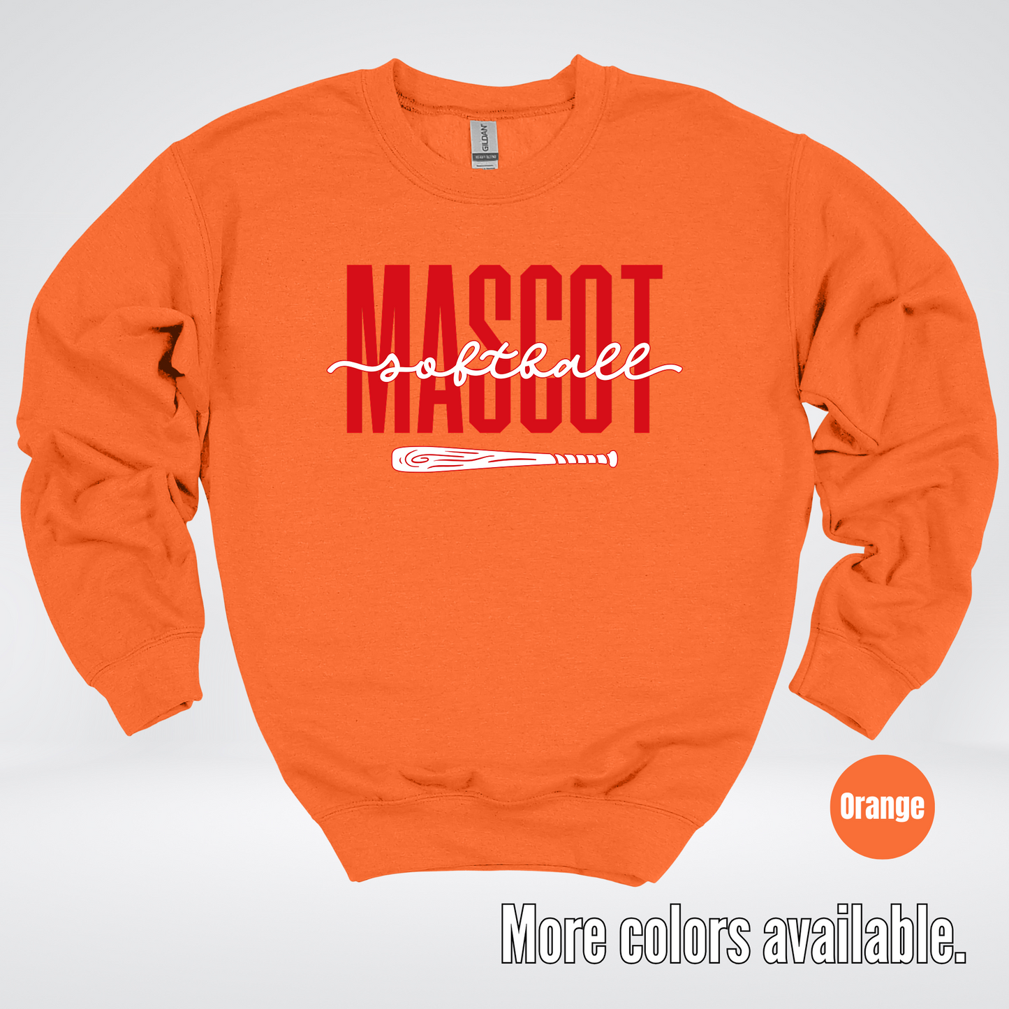 Custom Mascot – Red - Softball Design 28 Crewneck Sweatshirt