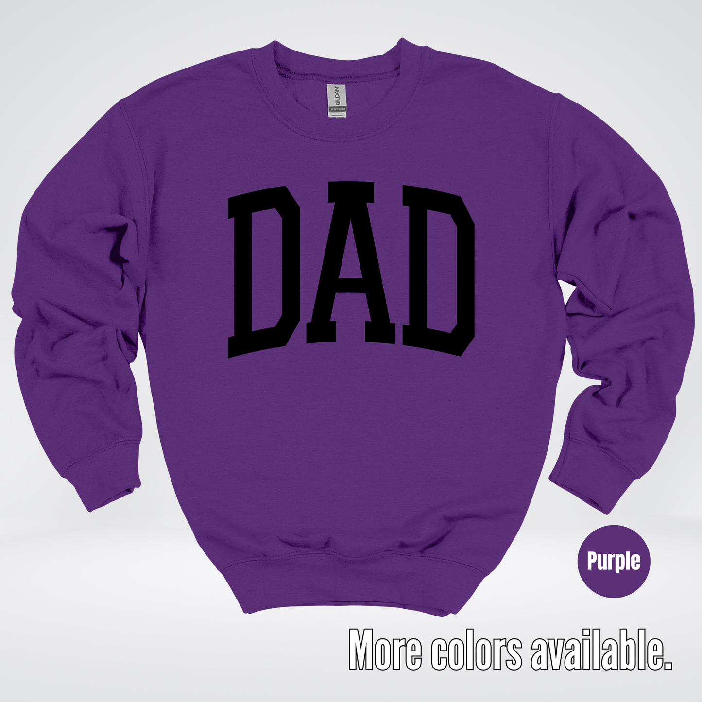 DAD Varsity Font - Black Design - Crewneck Sweatshirt