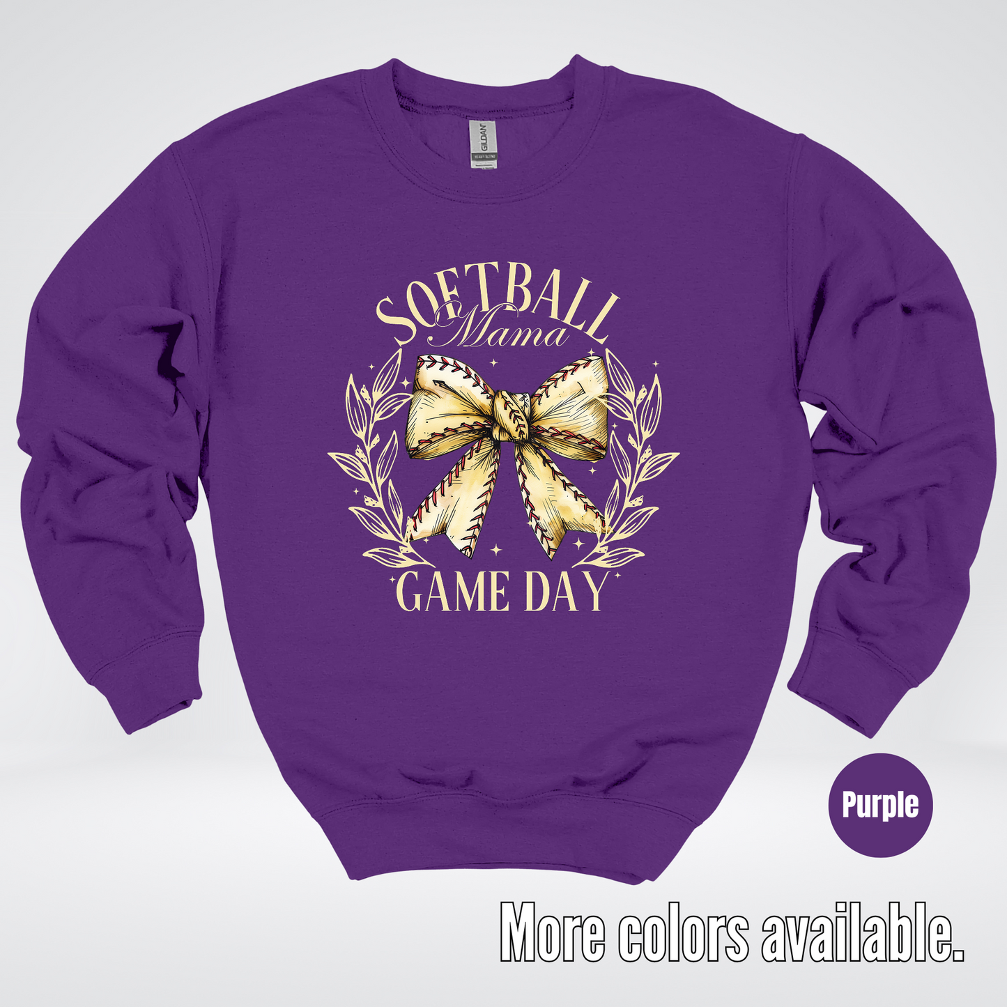 Softball Mama Game Day Coquette Crewneck Sweatshirt