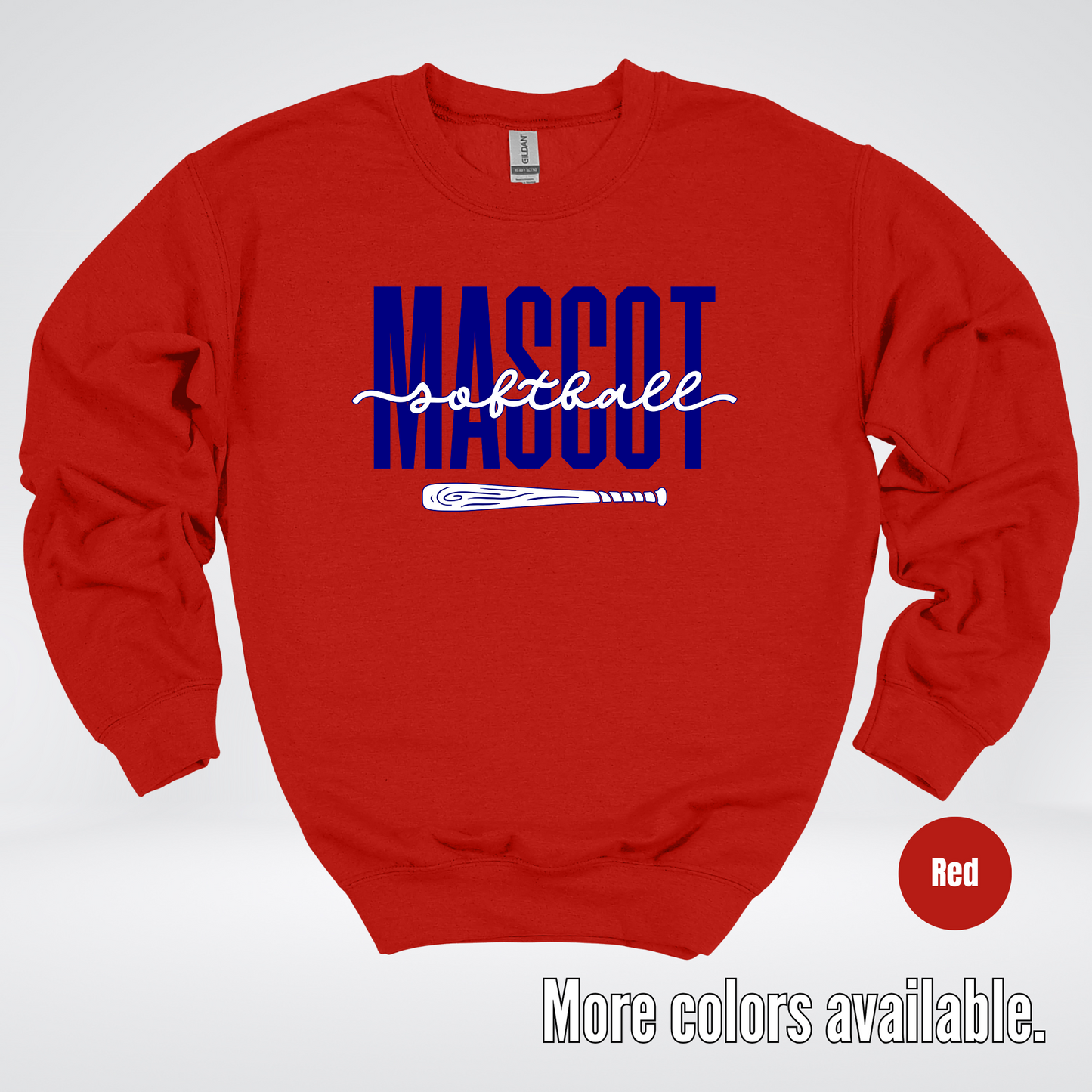 Custom Mascot – Navy - Softball Design 27 Crewneck Sweatshirt