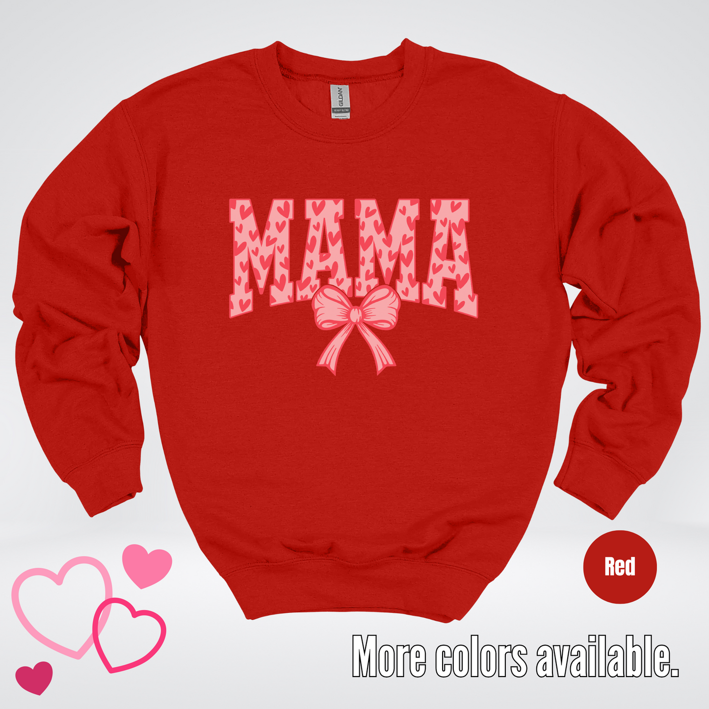 Mama Coquette Hearts Valentines Day Crewneck Sweatshirt